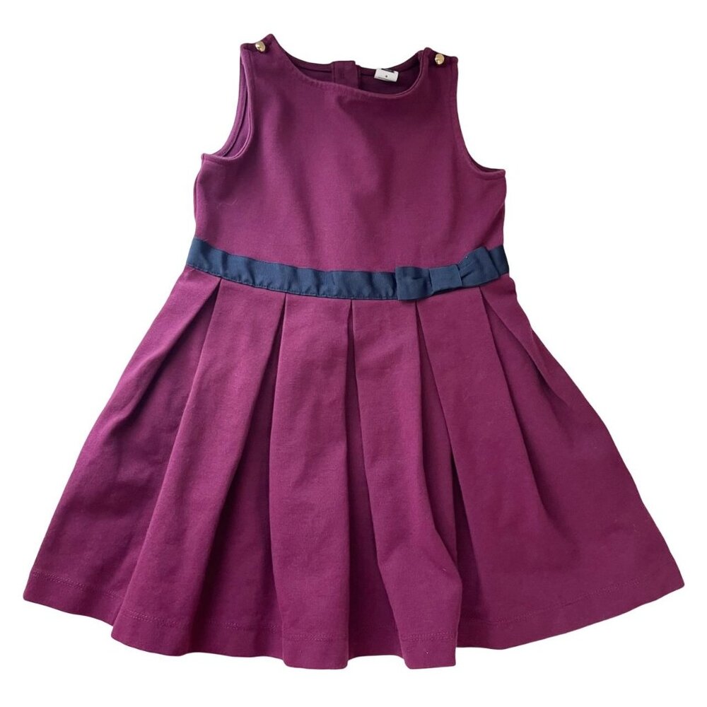 Janie and Jack Purple Ponte‎ Knit Pleated Dress Formal - Girls Size 4